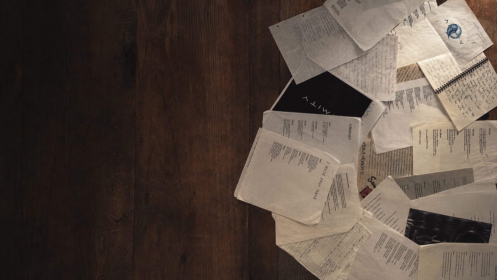 Original handwritten lyrics and drafts by Aston River